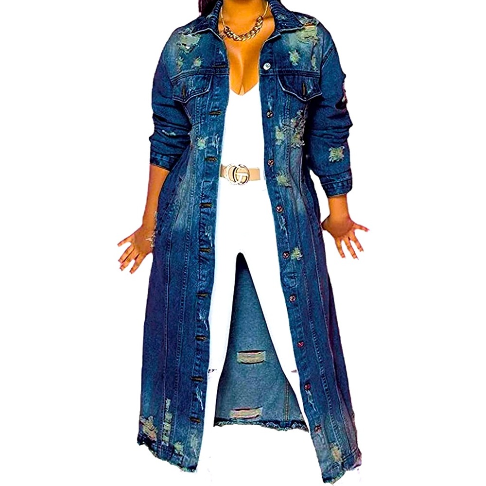 Long blue Jean Jacket
